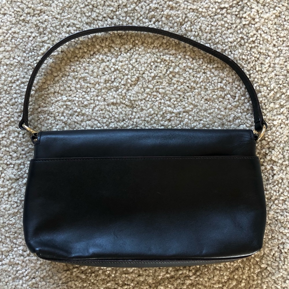 Vintage Kate Spade Black Leather Minimalist Shoulder Bag Clutch - Picture 6 of 6